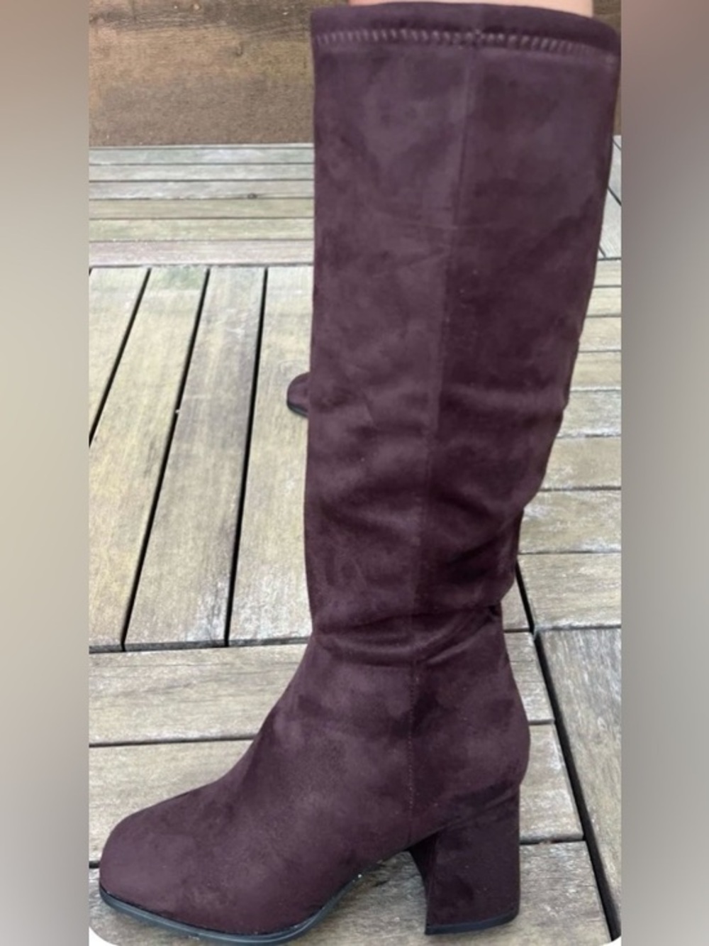 TOP Moda Comfort Milan Brown Faux Suede Knee Boots: Size 6.5